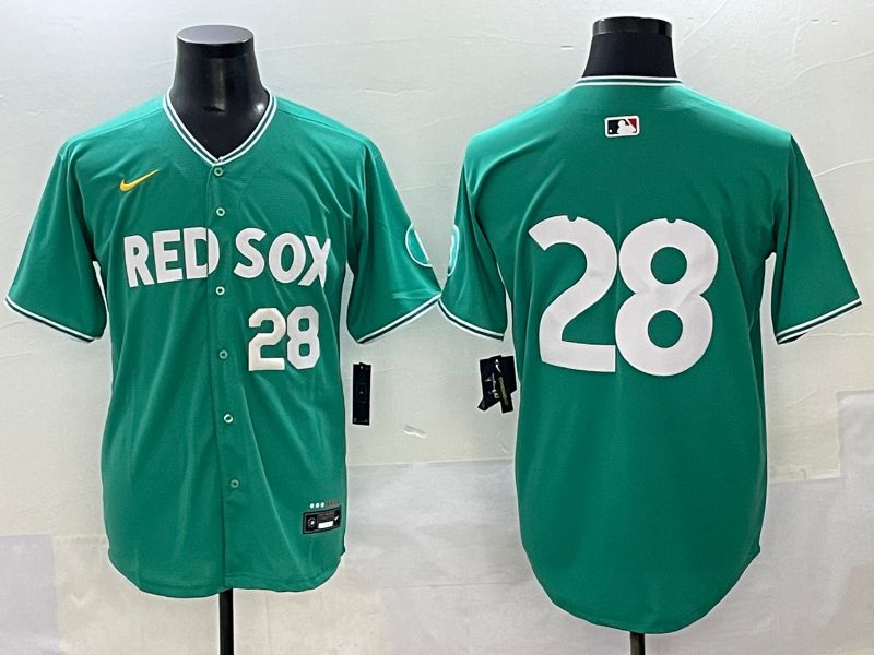 Men 2025 Boston Red Sox #28 No Name Green Joint Name Nike MLB Jersey style 2